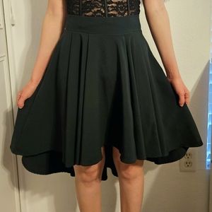 Green High Low Skirt